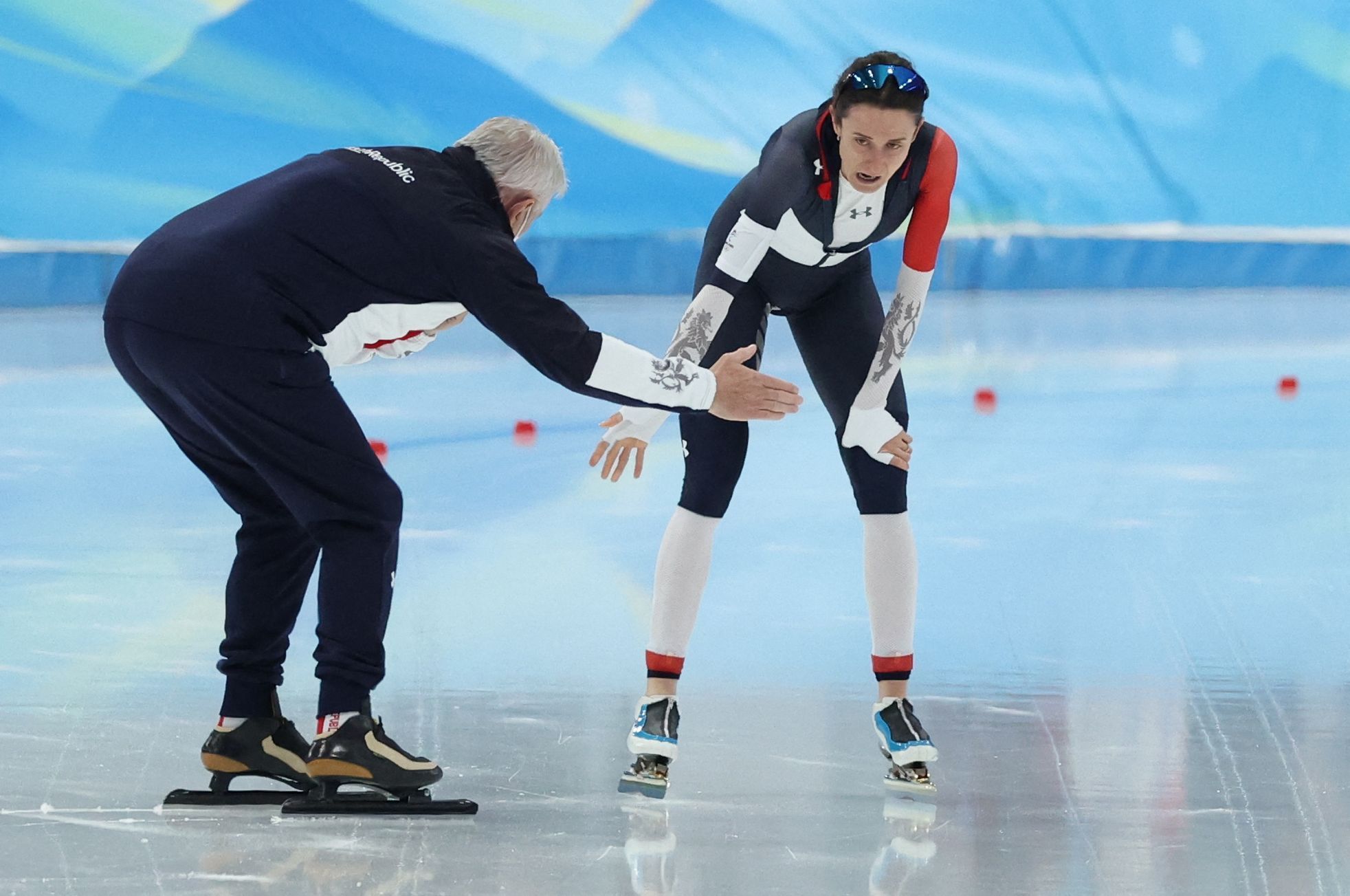 Martina Sáblíková v olympijském závodě na 3000 metrů v Pekingu 2022