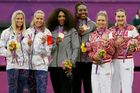 OH Londýn, tenis, čtyřhra žen, S. a V. Williamsová, A. Hlaváčková, L. Hradecká, M. Kirilenková, N. Petrovová
