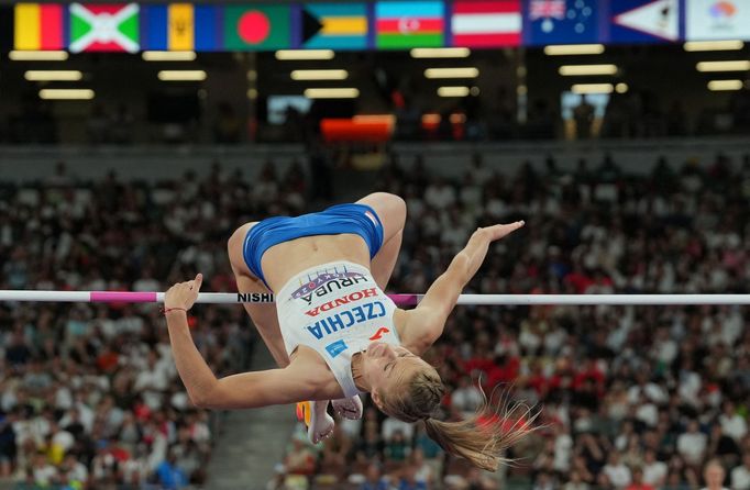 Michaela Hrubá v kvalifikaci výškařek na MS v Tokiu 2025