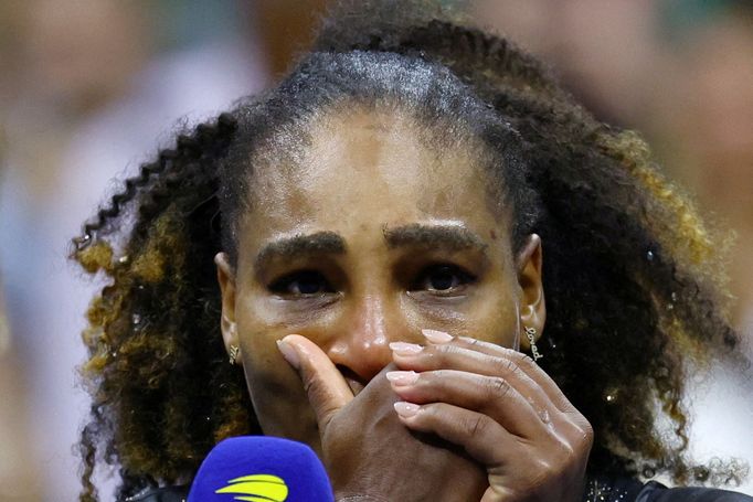 Americká tenistka Serena Williamsová po prohře ve 3. kole US Open, posledním zápase své veleúspěšné kariéry