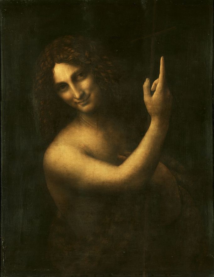 Leonardo da Vinci: Svatý Jan Křtitel, okolo 1513.