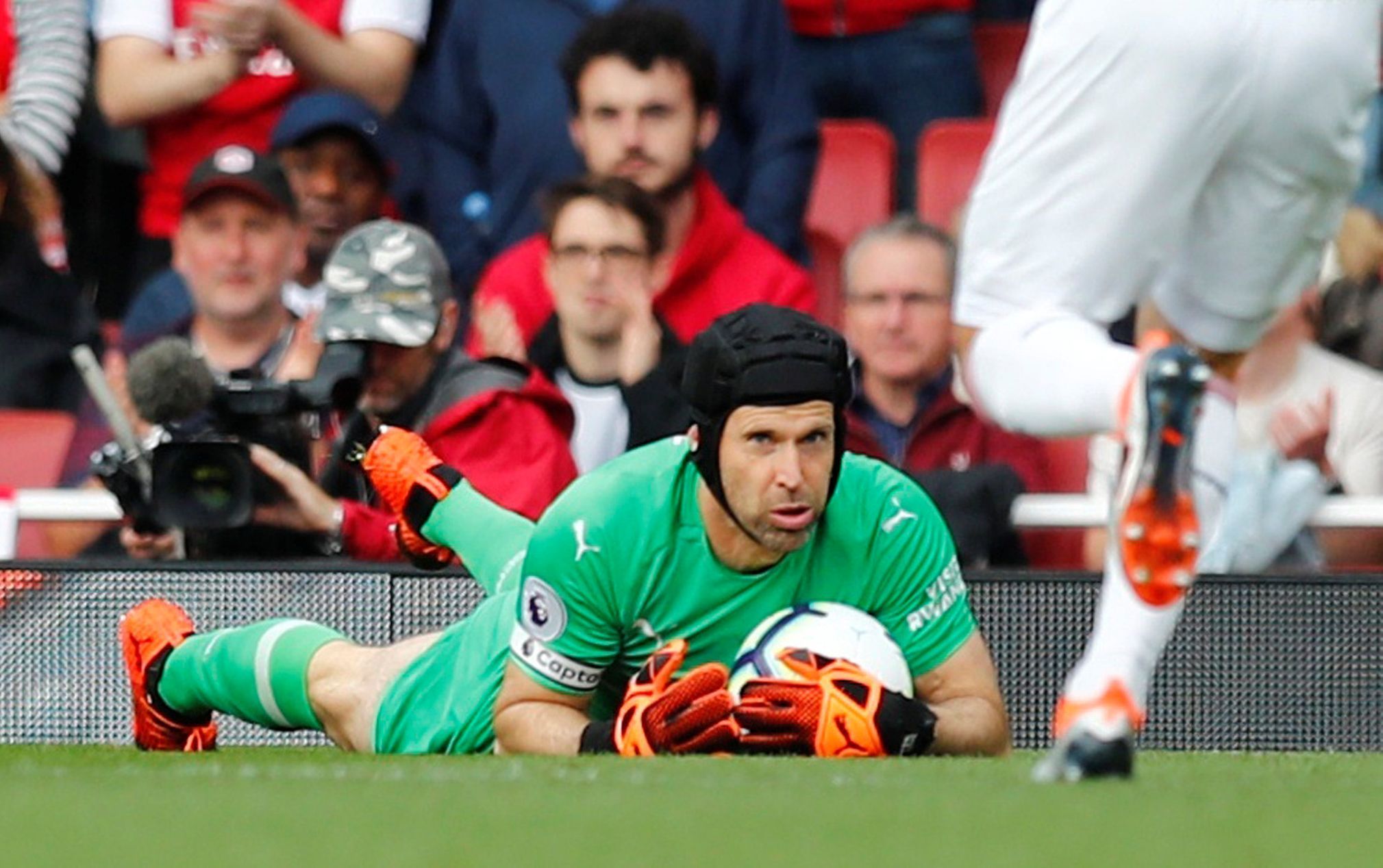 fotbal, anglická liga 2018/2019, Arsenal - Everton, Petr Čech v akci