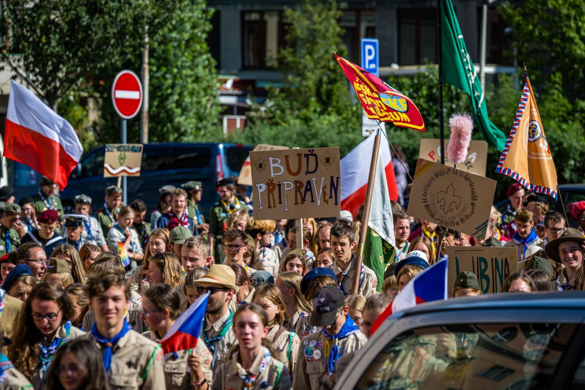 Středoevropské Jamboree skaut průvod