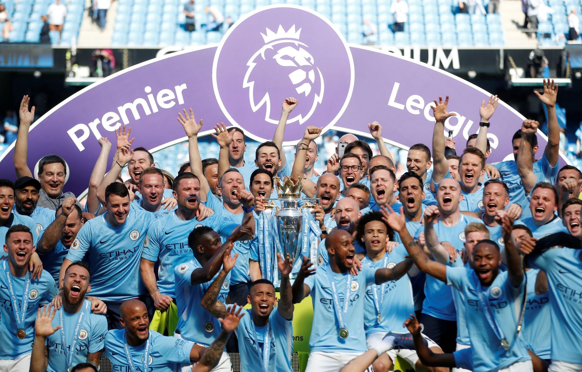 fotbal, anglická liga 2017/2018, Manchester City slaví titul