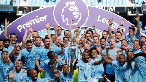 fotbal, anglická liga 2017/2018, Manchester City slaví titul