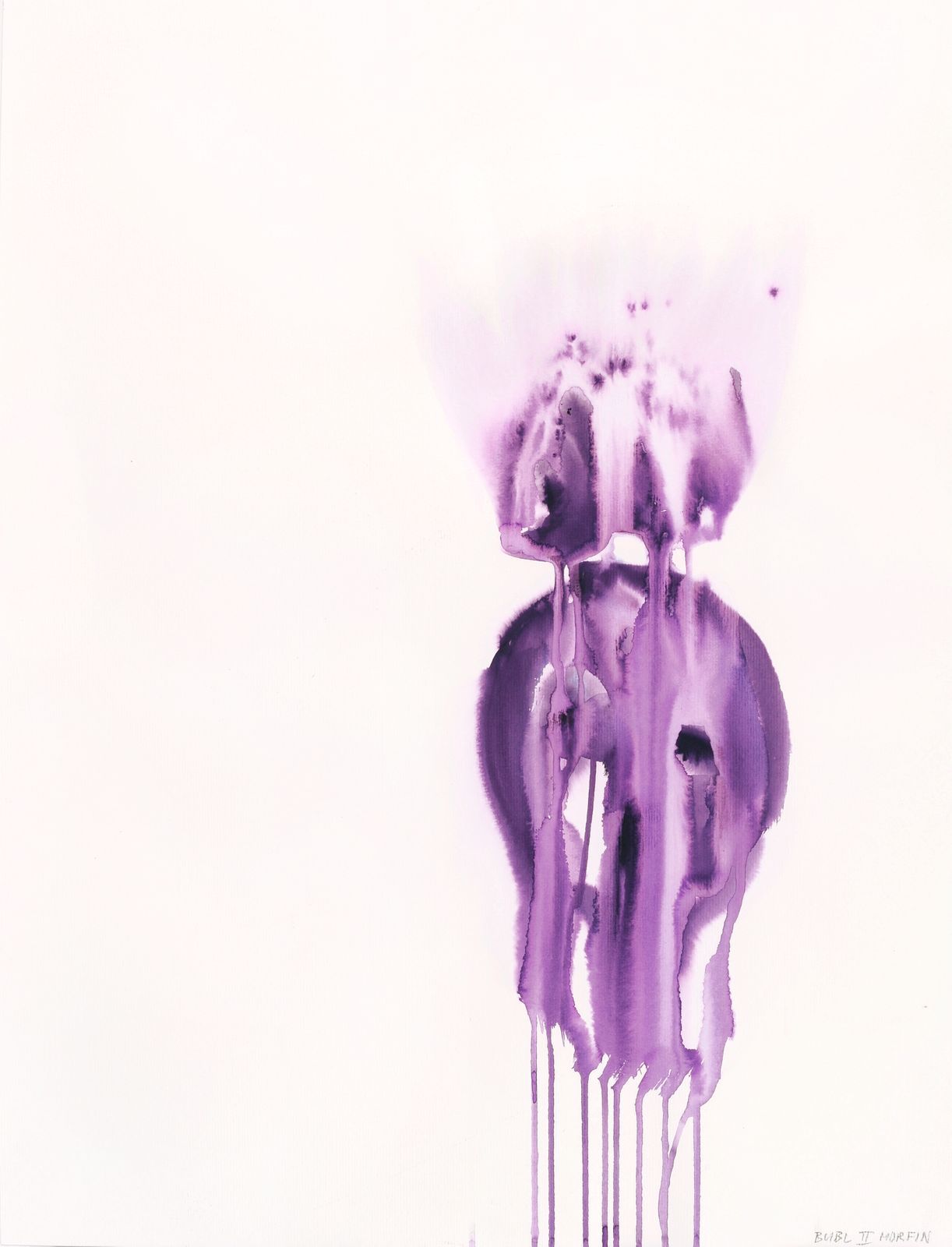 BII Morfin - Usínací, z cyklu Top 12 songs, 2010, akvarel na papíře, 60 x 50 cm
