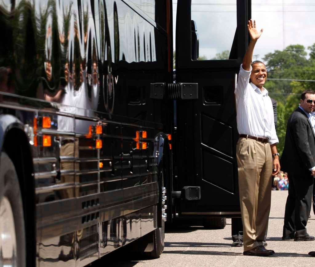 Barack Obama a jeho "předvolební" bus