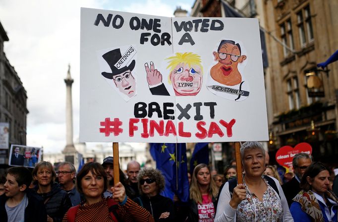 Demonstrace proti brexitu v Londýně.