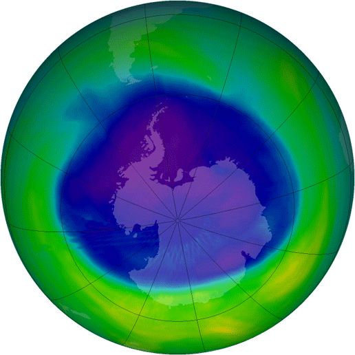Ozonová díra, září 2007