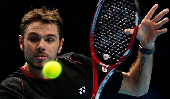 Stanislas Wawrinka v utkání s Berdychem na Turnaji mistrů 2013