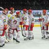 Hokejisté Třince se radují z vítězství v utkání 6. kola Tipsport extraligy 2012/13 s pražskou Spartou.