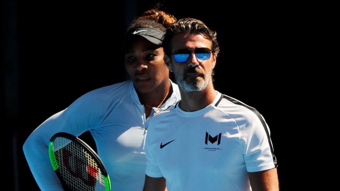 Serena Williamsová a trenér Patrik Mouratoglou