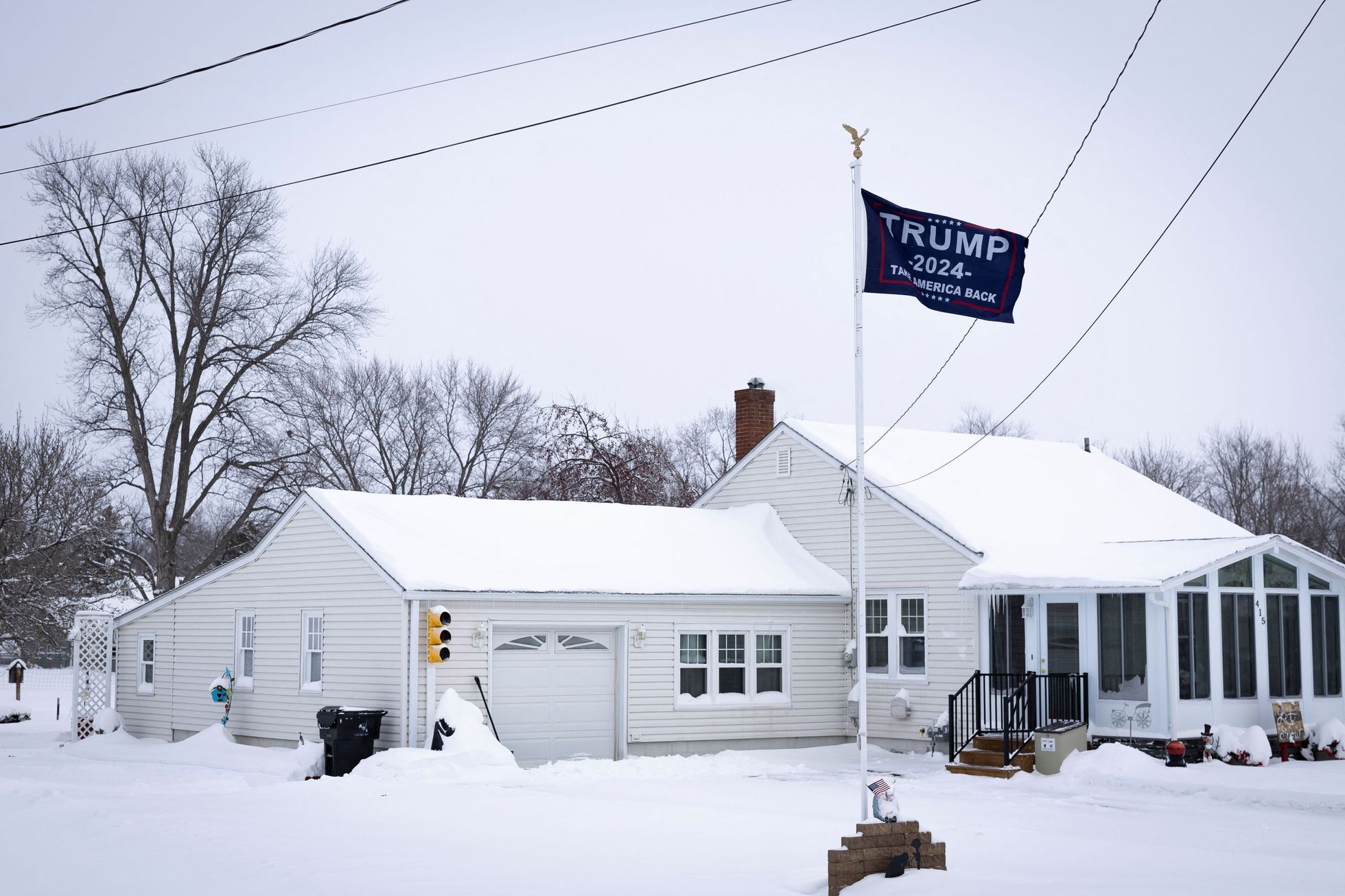 Iowa usa volby zima sníh