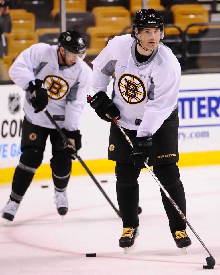 Jaromír Jágr před prvním zápasem v dresu Bostonu Bruins