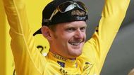 Floyd Landis ve žlutém trikotu lídra Tour de France.