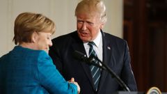 Trump - Merkelová  - tisková konference
