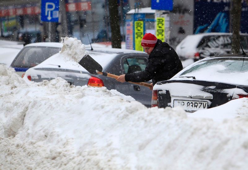 Sníh je všude: Na pláži, na růžích, zasypal i Einsteina