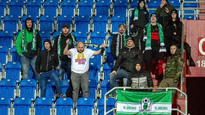Fortuna:Liga 2019/20, Ostrava - Jablonec: Fanoušci Jablonce.