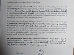 Dopis předsedy Českého zahrádkářského svazu, který byl vložený do posledního čísla měsíčníků Zahrádkář.