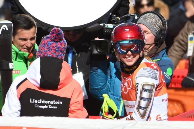 Ester Ledecká v super-G na ZOH 2018