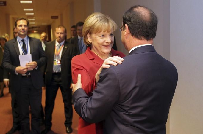 Angela Merkelová a Francois Hollande.