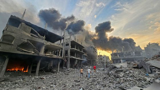 Následky izraelského masivního bombardování Pásma Gazy.