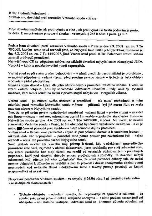 Odvolání Polednová - strana 1