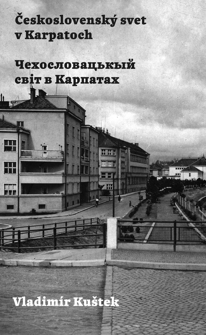 Moderní architektura obytných domů v Užhorodě. Obálka z knihy Vladimíra Kušteka „Československý svet v Karpatoch“ (1. díl).