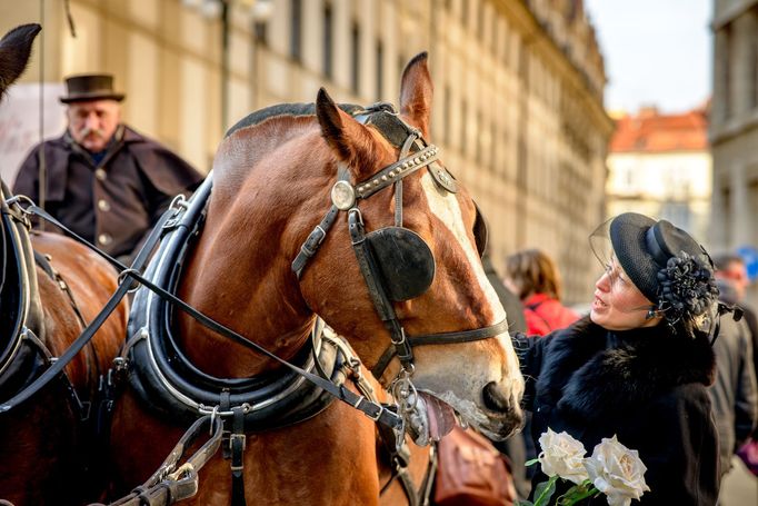 Protest fiakristů v Praze objektivem Richarda Horáka