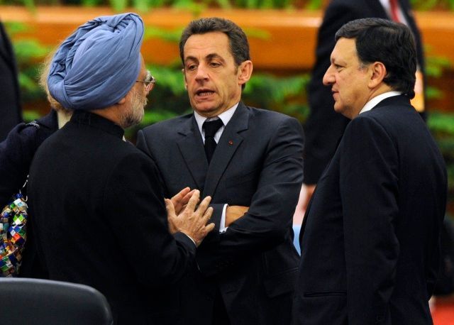 Barroso, Sarkozy, Singh