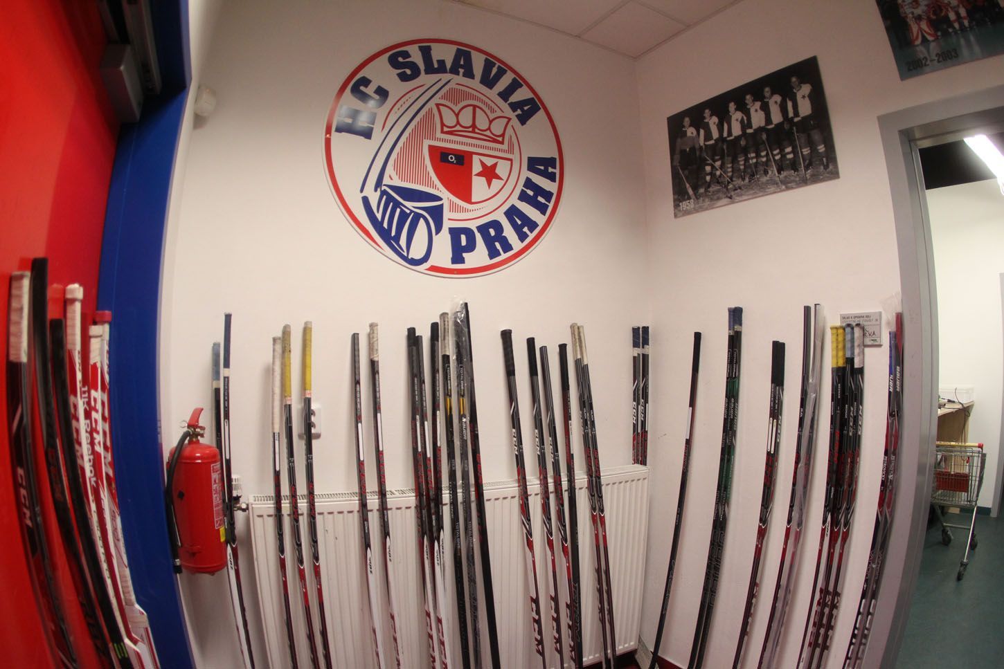 Návštěva kabiny hokejové Slavie