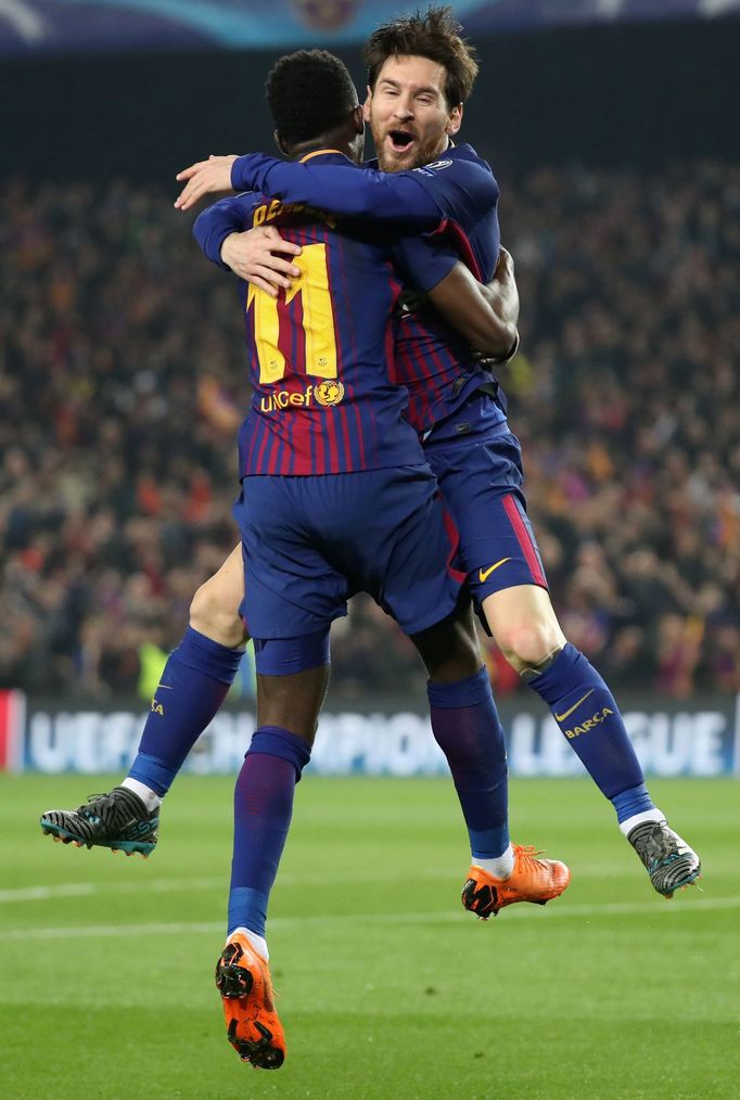 Lionel Messi a Ousmane Dembelé