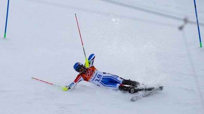 Soči, superkombinace: Thomas Mermillod Blondin, pád