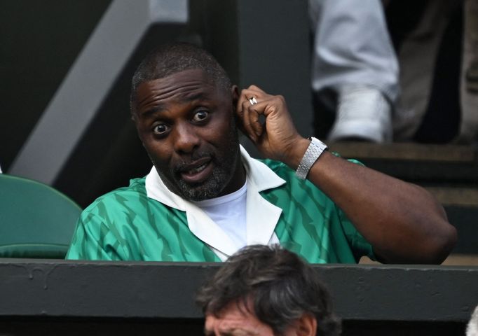 Idris Elba na finále Wimbledonu 2023 Djokovič - Alcaraz