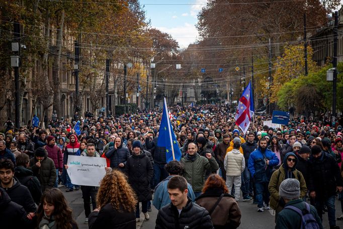 Protesty v Gruzii.