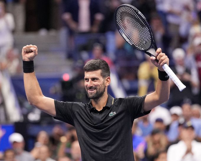 Novak Djokovič v utkání 3. kola US Open 2025