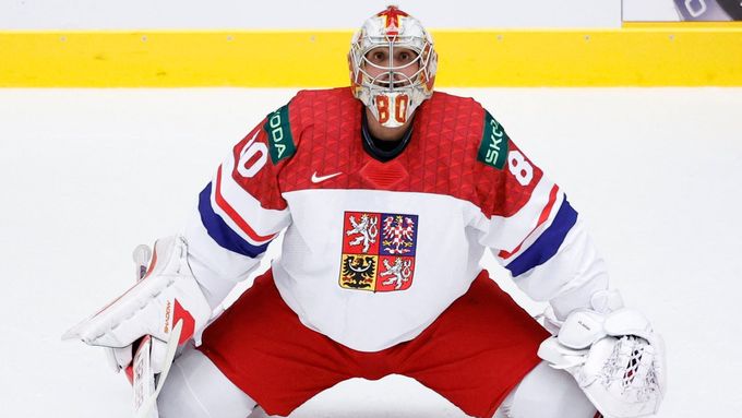 Daniel Vladař před zápasem MS 2025 Česko - Norsko