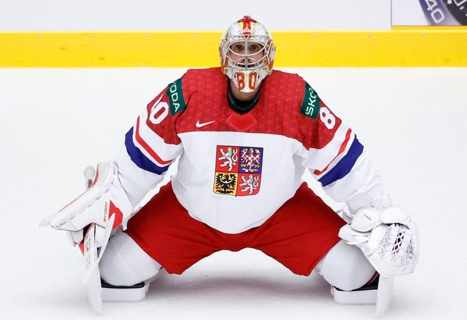 Daniel Vladař před zápasem MS 2025 Česko - Norsko