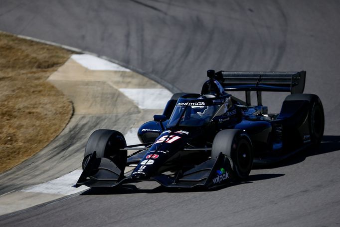 Romain Grosjean při prvních testech monopostu IndyCar.