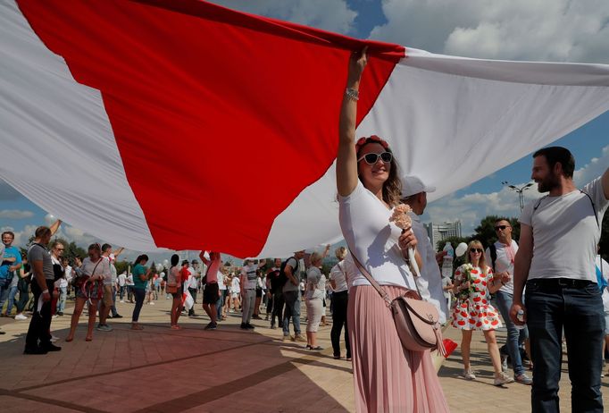 Protivládní protesty v Bělorusku.