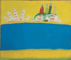 Obraz Hlava za řekou reflektuje malířovu krizi z 80. let, kterou řešil skleničkou.