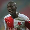 Abdallah Sima slaví v zápase Evropské ligy Slavia - Beer Ševa