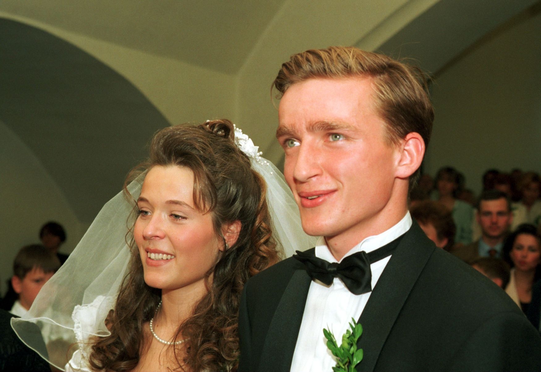 Vladimír Šmicer a manželka Pavlína (svatba, 1996)