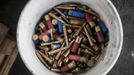 Bullets handed in to the Seattle Police Department during the gun buyback event in Seattle, Washington January 26, 2013. Participants received up to a $100 gift card in exchange for working handguns, shotguns and rifles, and up to a $200 gift card for assault weapons. The event lasted from 9 a.m. until shortly after noon, after the event ran out of $80,000 worth of gift cards. REUTERS/Nick Adams (UNITED STATES - Tags: POLITICS CIVIL UNREST) Published: Led. 27, 2013, 12:48 dop.