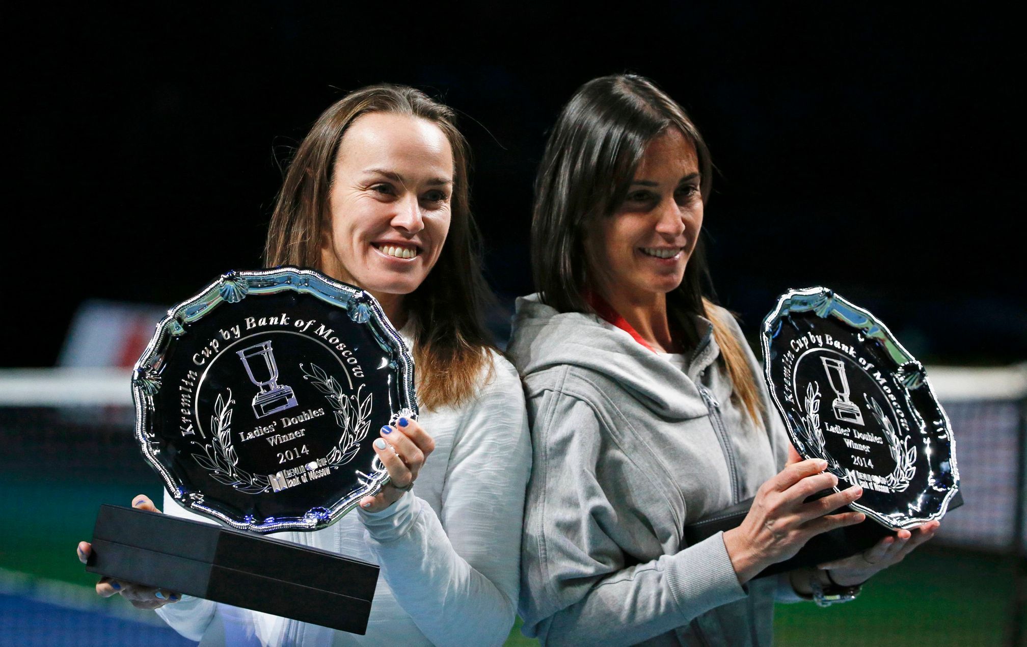 Hingisová a Pennettaová se radují z titulu na Kremlin Cupu 2014