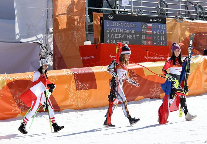 Ester Ledecká v super-G na ZOH 2018