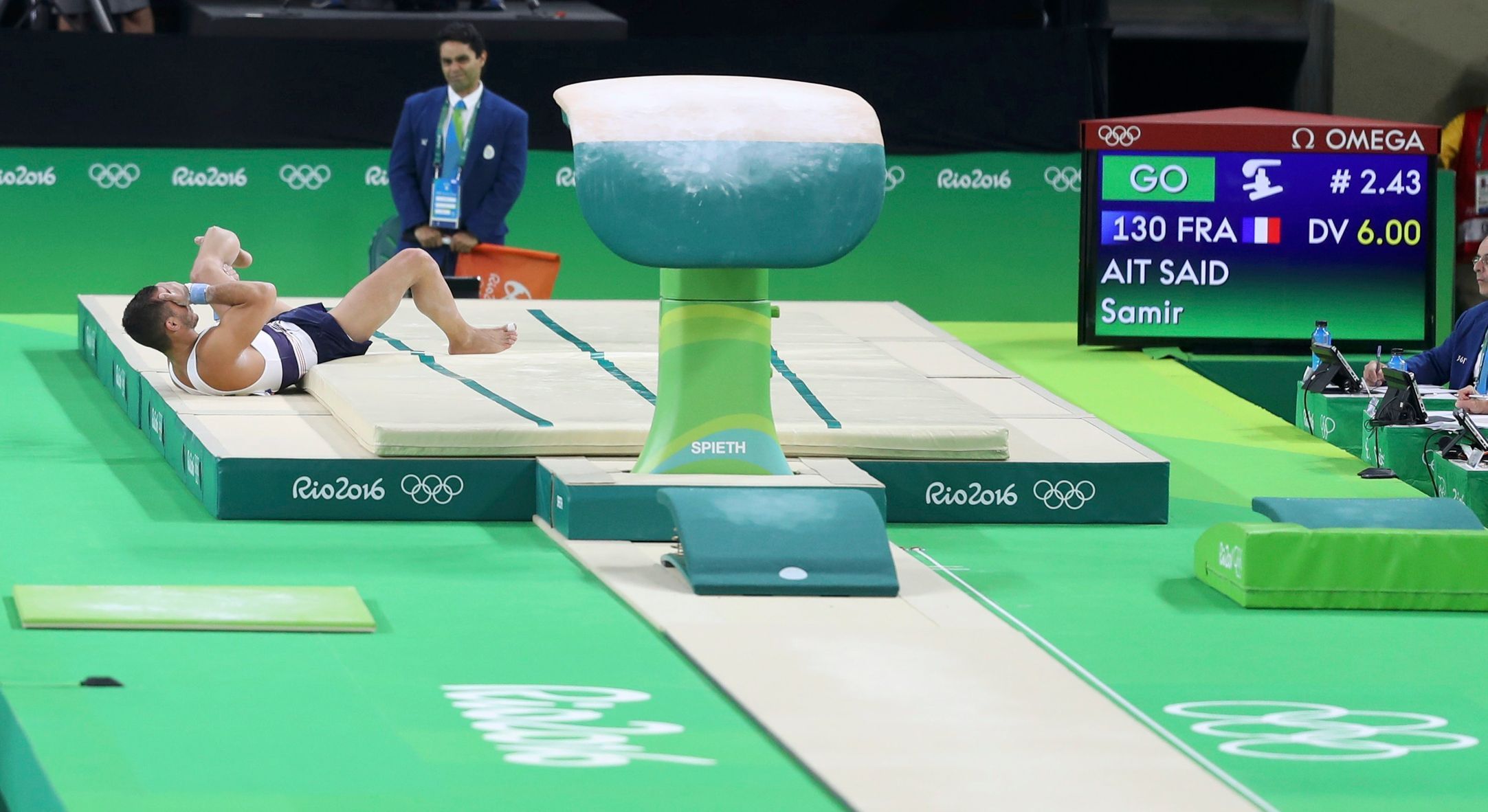 OH Rio 2016: Gymnasta Samir Ait Said, zlomená noha, přeskok
