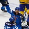 Švédko - Finsko: Olli Jokinen slaví gól na 1:0