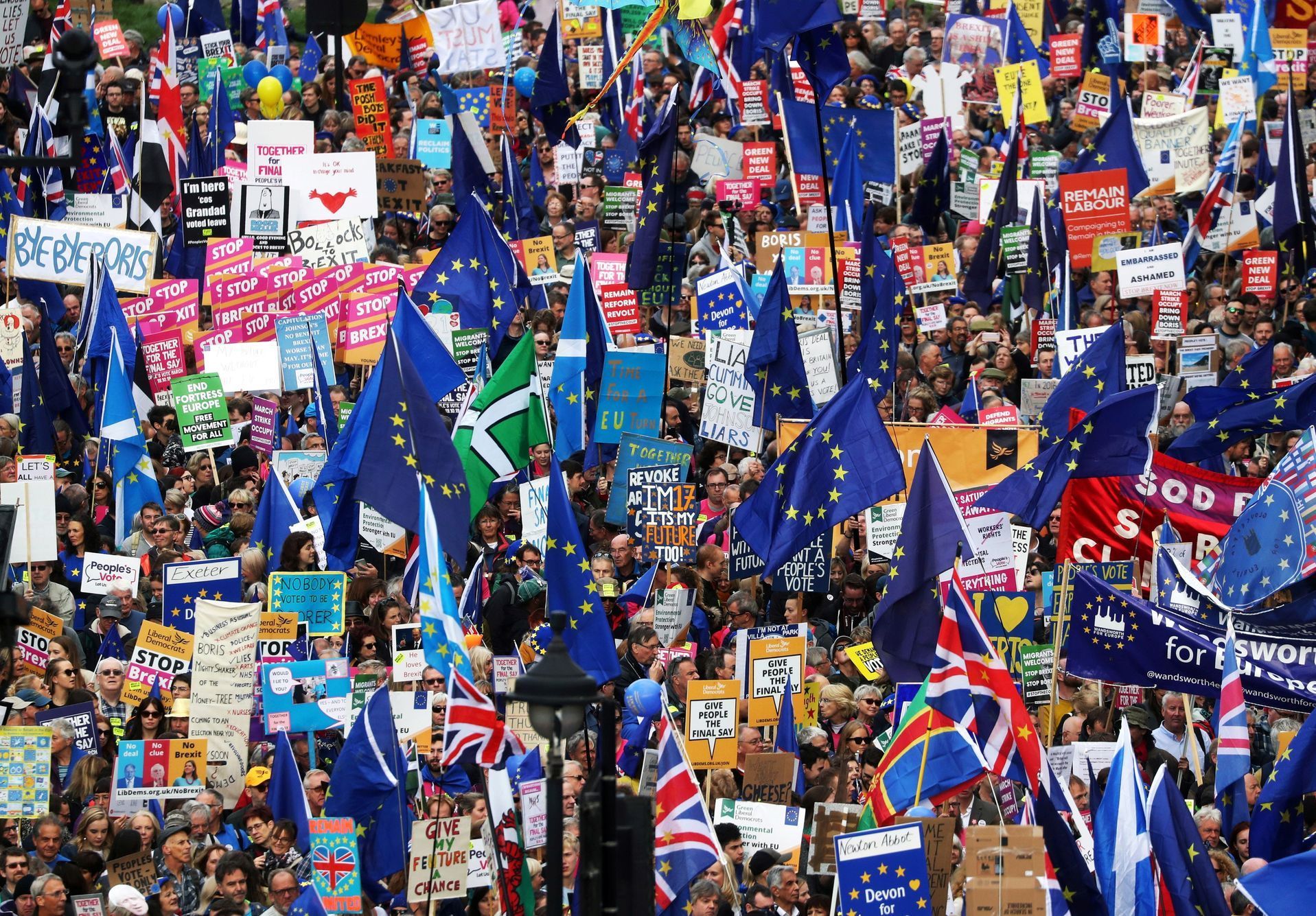 Brexit protesty demonstrace říjen 2019 Londýn