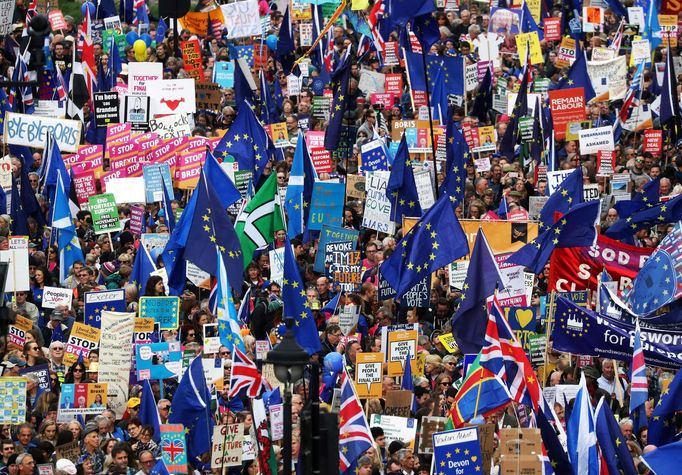 Demonstrace proti brexitu v Londýně.